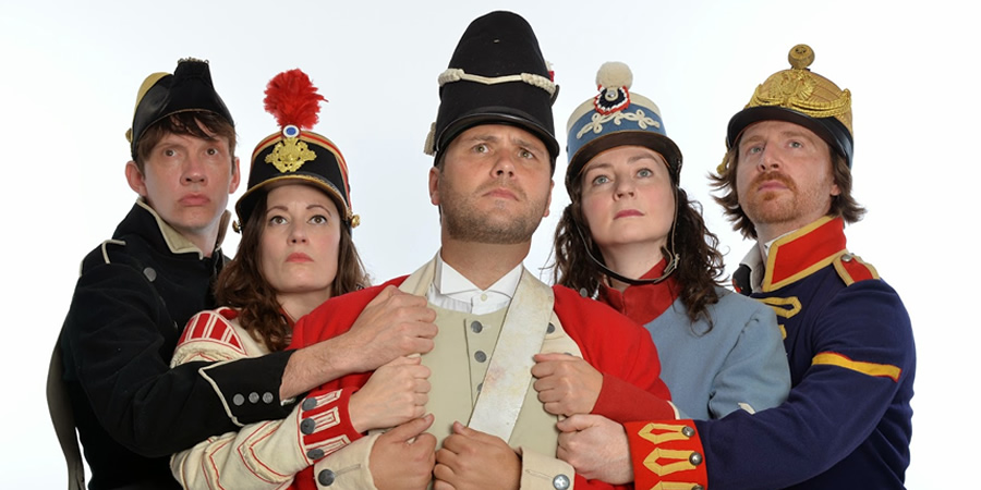John Finnemore's Souvenir Programme. Image shows from L to R: Lawry Lewin, Margaret Cabourn-Smith, John Finnemore, Carrie Quinlan, Simon Kane. Copyright: BBC. John Finnemore's Souvenir Programme. Image shows from L to R: Lawry Lewin, Margaret Cabourn-Smith, John Finnemore, Carrie Quinlan, Simon Kane. Copyright: BBC.