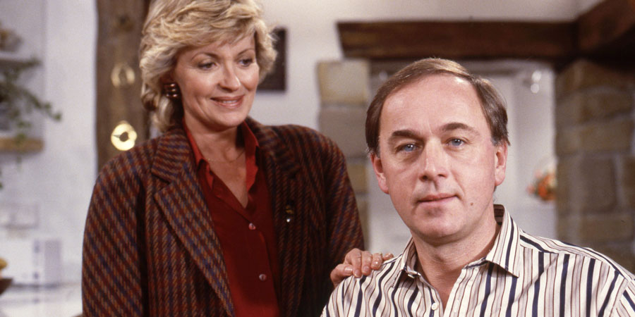 Joint Account. Image shows from L to R: Belinda Braithwaite (Hannah Gordon), David Braithwaite (Peter Egan). Copyright: BBC. Joint Account. Image shows from L to R: Belinda Braithwaite (Hannah Gordon), David Braithwaite (Peter Egan). Copyright: BBC.