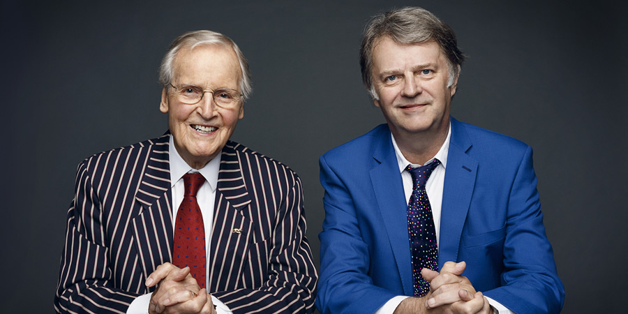 Just A Minute. Image shows from L to R: Nicholas Parsons, Paul Merton. Copyright: BBC. Just A Minute. Image shows from L to R: Nicholas Parsons, Paul Merton. Copyright: BBC.