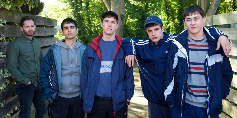 Ladhood. Image shows from L to R: Liam (Liam Williams), Addy (Aqib Khan), Young Liam (Oscar Kennedy), Craggy (Shaun Thomas), Ralph (Samuel Bottomley). Ladhood. Image shows from L to R: Liam (Liam Williams), Addy (Aqib Khan), Young Liam (Oscar Kennedy), Craggy (Shaun Thomas), Ralph (Samuel Bottomley).