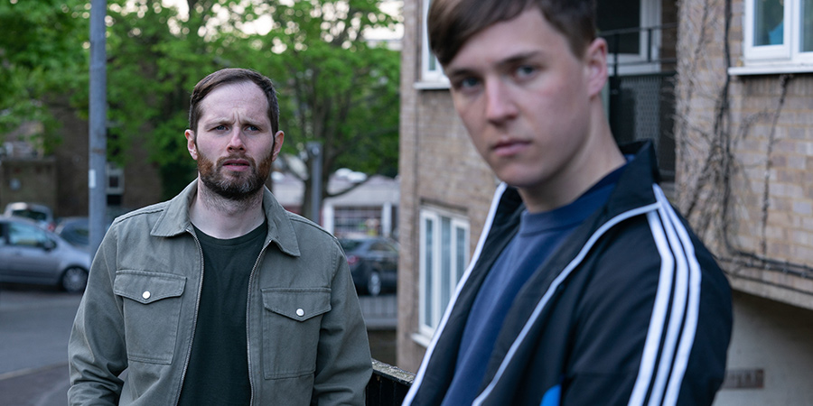 Ladhood. Image shows from L to R: Liam (Liam Williams), Young Liam (Oscar Kennedy). Ladhood. Image shows from L to R: Liam (Liam Williams), Young Liam (Oscar Kennedy).