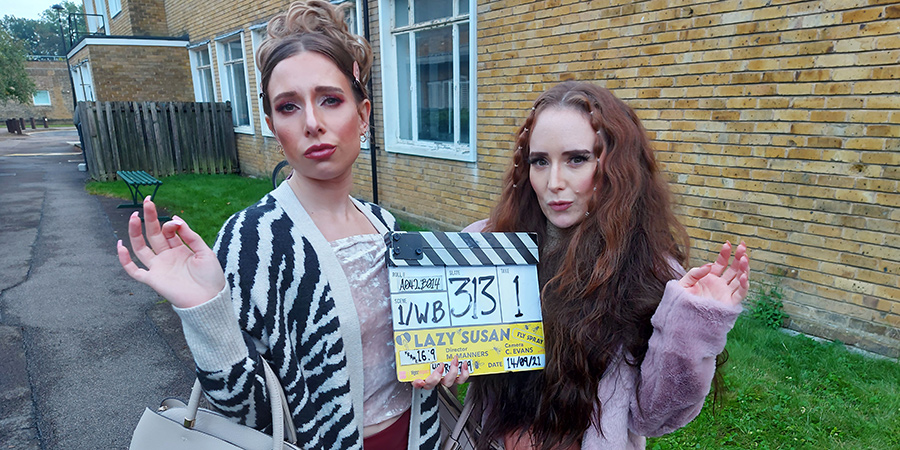 Lazy Susan. Image shows from L to R: Celeste Dring, Freya Parker. Copyright: Tiger Aspect Productions. Lazy Susan. Image shows from L to R: Celeste Dring, Freya Parker. Copyright: Tiger Aspect Productions.