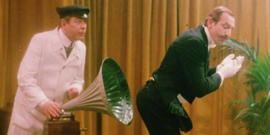 Le Petomane. Image shows from L to R: Recording Engineer (Roland MacLeod), Joseph Pujol (Leonard Rossiter). Le Petomane. Image shows from L to R: Recording Engineer (Roland MacLeod), Joseph Pujol (Leonard Rossiter).