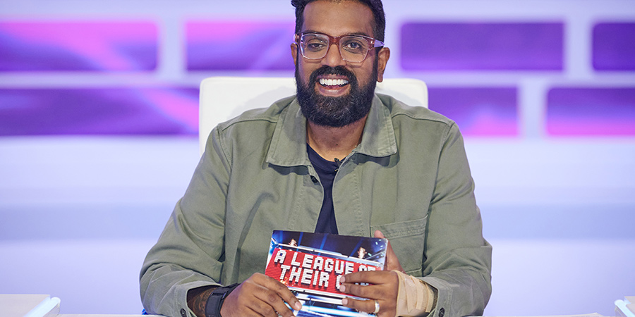 A League Of Their Own. Romesh Ranganathan. Copyright: CPL Productions. A League Of Their Own. Romesh Ranganathan. Copyright: CPL Productions.
