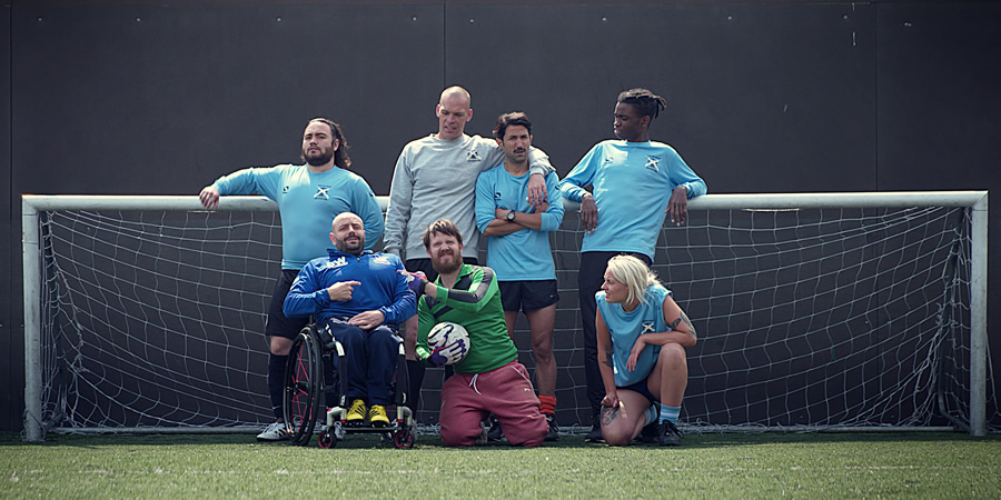 Life On Wheels. Image shows from L to R: Jimmy Chimes (Harry Belcher), Barry Wright (Andy Dear), Tommy O'Conner (Jamie McDonald), Joe Dear (Simon Killick), Amaraj Anand (Paul Sangam), August Ford Walters (Jayden JP Denis), Ruth Kennedy (Holly Rose Hawgood). Life On Wheels. Image shows from L to R: Jimmy Chimes (Harry Belcher), Barry Wright (Andy Dear), Tommy O'Conner (Jamie McDonald), Joe Dear (Simon Killick), Amaraj Anand (Paul Sangam), August Ford Walters (Jayden JP Denis), Ruth Kennedy (Holly Rose Hawgood).