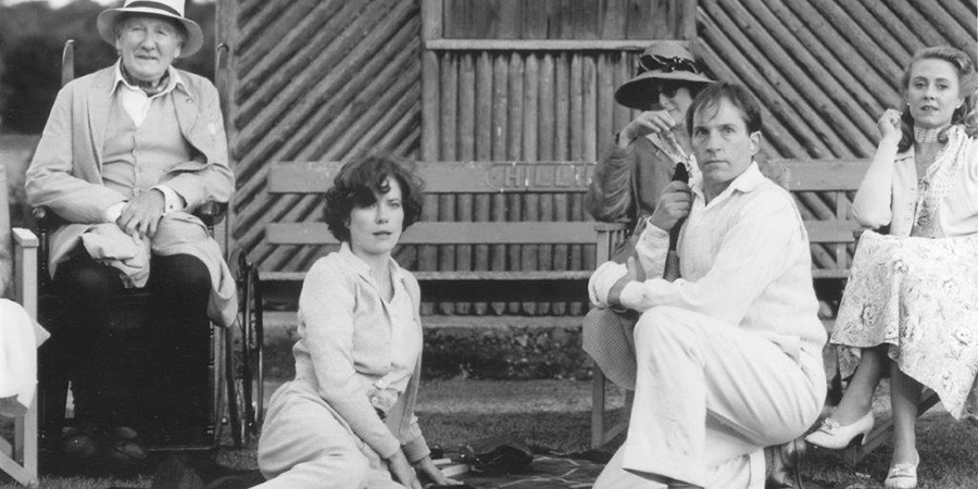 Love On A Branch Line. Image shows from L to R: Lord Flamborough (Leslie Phillips), Belinda (Abigail Cruttenden), Lady Flamborough (Maria Aitken), Jasper Pye (Michael Maloney), Chloe (Cathryn Harrison). Love On A Branch Line. Image shows from L to R: Lord Flamborough (Leslie Phillips), Belinda (Abigail Cruttenden), Lady Flamborough (Maria Aitken), Jasper Pye (Michael Maloney), Chloe (Cathryn Harrison).