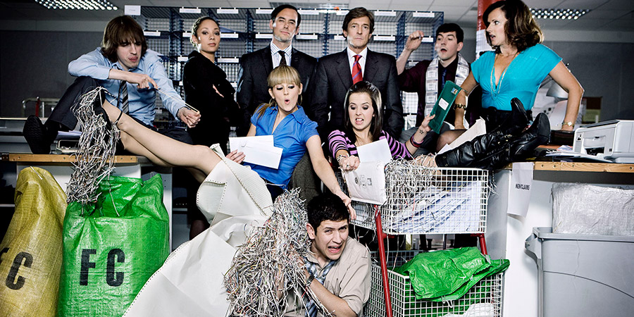 Lunch Monkeys. Image shows from L to R: Kenny Graham (Christian Foster), Lee Ann Brown (Camilla Beeput), Tania MacGuire (Jessica Hall), Charlie Brierson (Steve John Shepherd), Asif Khan (Abdullah Afzal), Mike Cranford (Nigel Havers), Shelley Benson (Rachel Rae), Darrel Wadsworth (Chris Hannon), Gloria Stevens (Sian Reeves). Copyright: BBC. Lunch Monkeys. Image shows from L to R: Kenny Graham (Christian Foster), Lee Ann Brown (Camilla Beeput), Tania MacGuire (Jessica Hall), Charlie Brierson (Steve John Shepherd), Asif Khan (Abdullah Afzal), Mike Cranford (Nigel Havers), Shelley Benson (Rachel Rae), Darrel Wadsworth (Chris Hannon), Gloria Stevens (Sian Reeves). Copyright: BBC.