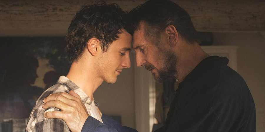 Made In Italy. Image shows from L to R: Jack (Micheál Richardson), Robert (Liam Neeson). Copyright: Lions Gate. Made In Italy. Image shows from L to R: Jack (Micheál Richardson), Robert (Liam Neeson). Copyright: Lions Gate.