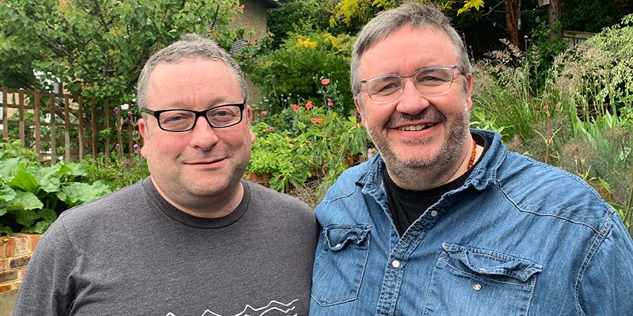 Making Plans With Nigel. Image shows from L to R: Stuart Houghton, Stuart (Mark Benton). Copyright: Sweet Talk. Making Plans With Nigel. Image shows from L to R: Stuart Houghton, Stuart (Mark Benton). Copyright: Sweet Talk.
