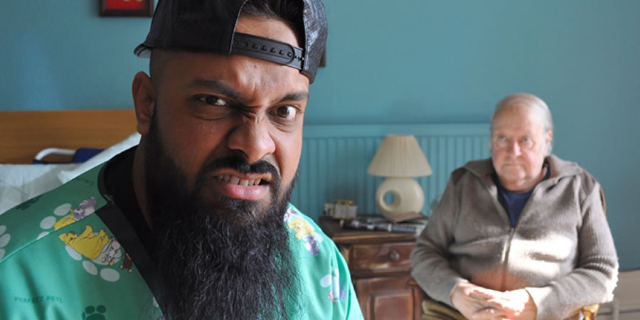 Man Like Mobeen. Image shows from L to R: Mobeen Deen (Guz Khan), Unknown. Copyright: Cave Bear Productions.