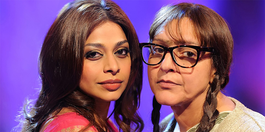 Meera Syal's Playback. Image shows from L to R: Priya (Ayesha Dharker), Mala (Meera Syal). Copyright: Pett Productions. Meera Syal's Playback. Image shows from L to R: Priya (Ayesha Dharker), Mala (Meera Syal). Copyright: Pett Productions.