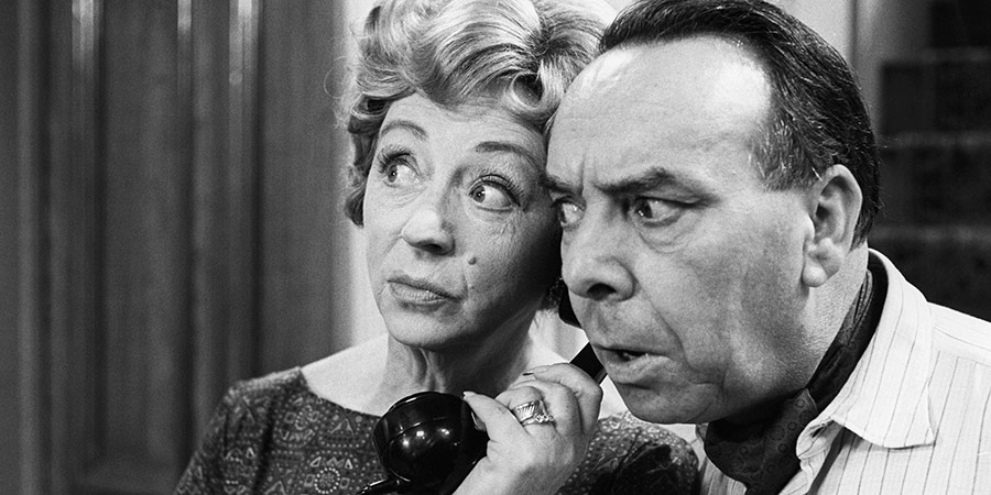 Meet The Wife. Image shows from L to R: Thora Blacklock (Thora Hird), Freddie Blacklock (Freddie Frinton). Copyright: BBC. Meet The Wife. Image shows from L to R: Thora Blacklock (Thora Hird), Freddie Blacklock (Freddie Frinton). Copyright: BBC.