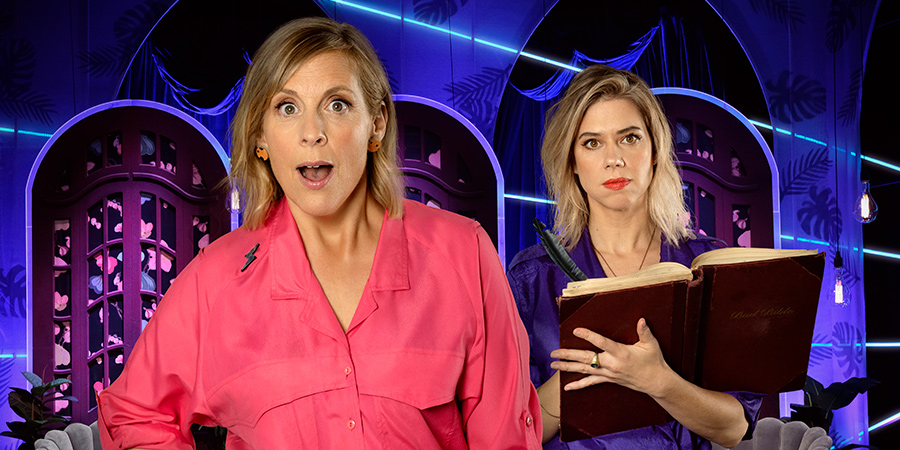 Mel Giedroyc: Unforgivable. Image shows from L to R: Mel Giedroyc, Lou Sanders. Mel Giedroyc: Unforgivable. Image shows from L to R: Mel Giedroyc, Lou Sanders.