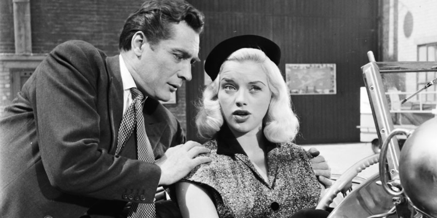 Miss Tulip Stays The Night. Image shows from L to R: Andrew Dax (Patrick Holt), Kate (Diana Dors). Miss Tulip Stays The Night. Image shows from L to R: Andrew Dax (Patrick Holt), Kate (Diana Dors).