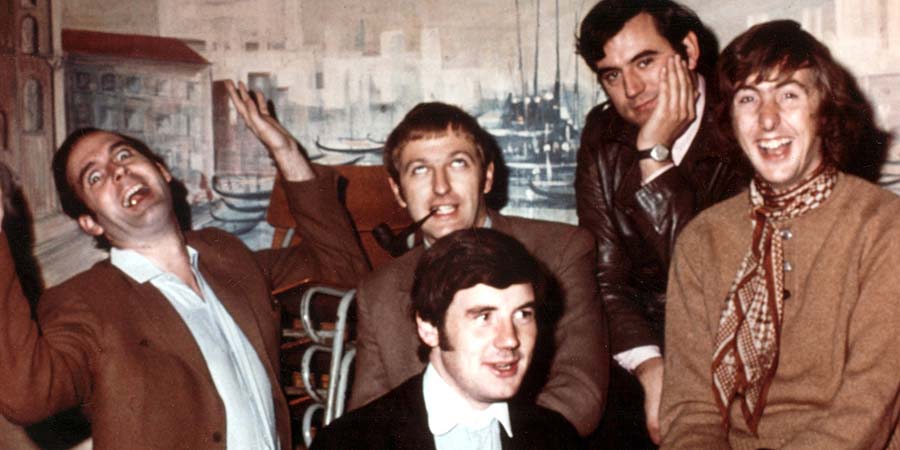 Monty Python's Flying Circus. Image shows from L to R: John Cleese, Graham Chapman, Michael Palin, Terry Jones, Eric Idle. Copyright: BBC. Monty Python's Flying Circus. Image shows from L to R: John Cleese, Graham Chapman, Michael Palin, Terry Jones, Eric Idle. Copyright: BBC.