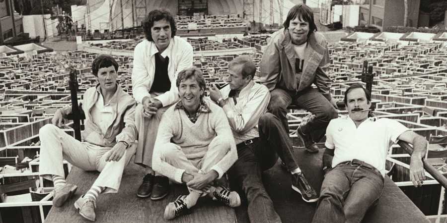 Monty Python Live At The Hollywood Bowl. Image shows from L to R: Michael Palin, Terry Jones, Eric Idle, Graham Chapman, Terry Gilliam, John Cleese. Copyright: Hand Made Films. Monty Python Live At The Hollywood Bowl. Image shows from L to R: Michael Palin, Terry Jones, Eric Idle, Graham Chapman, Terry Gilliam, John Cleese. Copyright: Hand Made Films.
