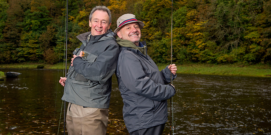 Mortimer & Whitehouse: Gone Fishing. Image shows from L to R: Paul Whitehouse, Bob Mortimer. Copyright: Owl Power. Mortimer & Whitehouse: Gone Fishing. Image shows from L to R: Paul Whitehouse, Bob Mortimer. Copyright: Owl Power.