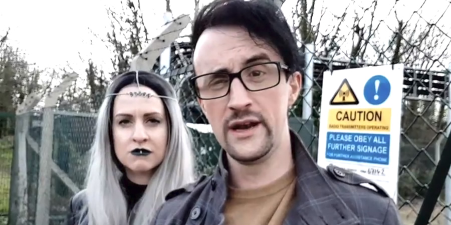 Mostly Haunted: Unscripted. Image shows from L to R: Dawn Winters (Nic Lamont), Martin Winters (Adam Rhys-Davies). Mostly Haunted: Unscripted. Image shows from L to R: Dawn Winters (Nic Lamont), Martin Winters (Adam Rhys-Davies).