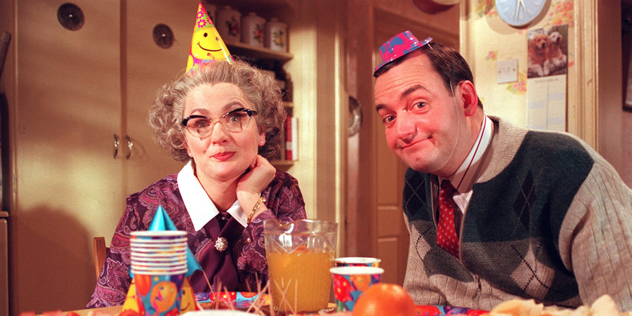 Mrs Merton & Malcolm. Image shows from L to R: Mrs Merton (Caroline Aherne), Malcolm (Craig Cash). Copyright: Granada Television. Mrs Merton & Malcolm. Image shows from L to R: Mrs Merton (Caroline Aherne), Malcolm (Craig Cash). Copyright: Granada Television.