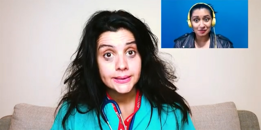 My Doctor's Advice. Image shows from L to R: Doctor (Stefania Licari), Patient (Radhika Aggarwal). My Doctor's Advice. Image shows from L to R: Doctor (Stefania Licari), Patient (Radhika Aggarwal).