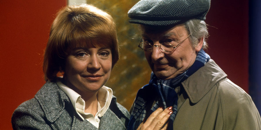 My Old Man. Image shows from L to R: Doris (Priscilla Morgan), Sam Cobbett (Clive Dunn). Copyright: Yorkshire Television. My Old Man. Image shows from L to R: Doris (Priscilla Morgan), Sam Cobbett (Clive Dunn). Copyright: Yorkshire Television.