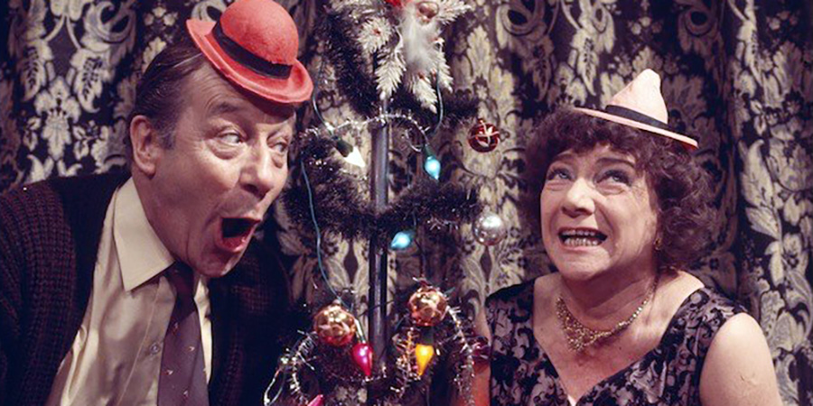 Nearest And Dearest. Image shows from L to R: Eli Pledge (Jimmy Jewel), Nellie Pledge (Hylda Baker). Copyright: Granada Television. Nearest And Dearest. Image shows from L to R: Eli Pledge (Jimmy Jewel), Nellie Pledge (Hylda Baker). Copyright: Granada Television.