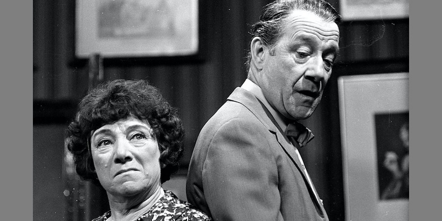 Nearest And Dearest. Image shows from L to R: Nellie Pledge (Hylda Baker), Eli Pledge (Jimmy Jewel). Copyright: Granada Television. Nearest And Dearest. Image shows from L to R: Nellie Pledge (Hylda Baker), Eli Pledge (Jimmy Jewel). Copyright: Granada Television.