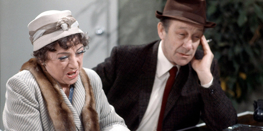 Nearest And Dearest. Image shows from L to R: Nellie Pledge (Hylda Baker), Eli Pledge (Jimmy Jewel). Copyright: Granada Television / Rex. Nearest And Dearest. Image shows from L to R: Nellie Pledge (Hylda Baker), Eli Pledge (Jimmy Jewel). Copyright: Granada Television / Rex.
