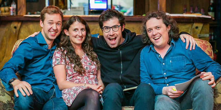 No Such Thing As The News. Image shows from L to R: Andrew Hunter Murray, Anna Ptaszynski, Dan Schreiber, James Harkin. No Such Thing As The News. Image shows from L to R: Andrew Hunter Murray, Anna Ptaszynski, Dan Schreiber, James Harkin.
