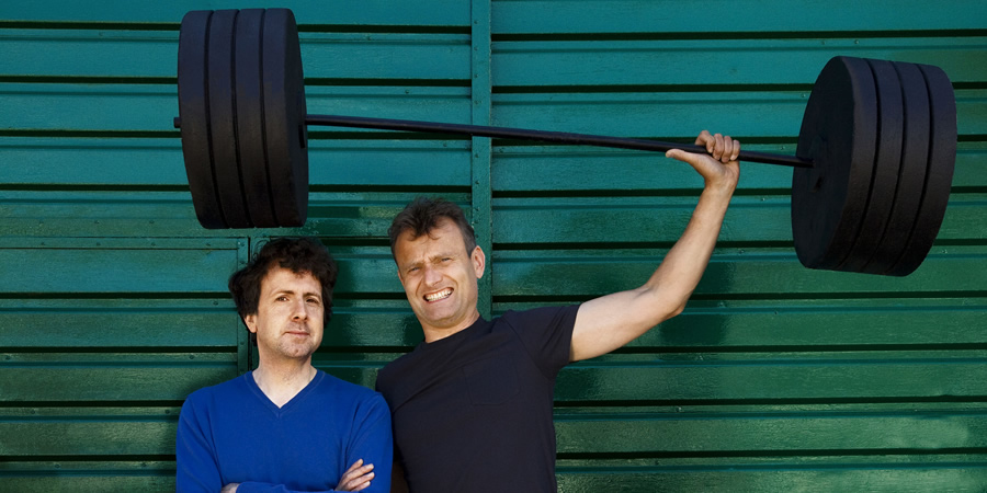 The Now Show. Image shows from L to R: Steve Punt, Hugh Dennis. Copyright: BBC. The Now Show. Image shows from L to R: Steve Punt, Hugh Dennis. Copyright: BBC.