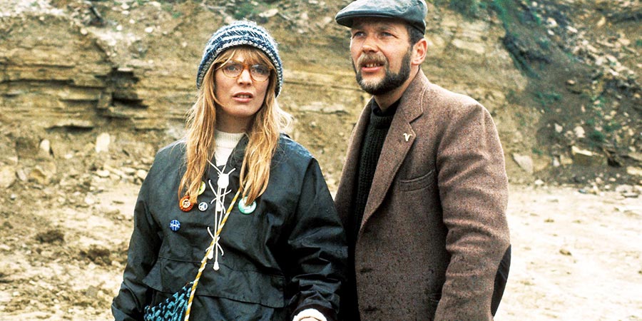 Nuts In May. Image shows from L to R: Candice-Marie (Alison Steadman), Keith (Roger Sloman). Copyright: BBC. Nuts In May. Image shows from L to R: Candice-Marie (Alison Steadman), Keith (Roger Sloman). Copyright: BBC.