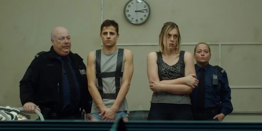 NYET! - A Brexit UK Border Farce. Image shows from L to R: Steve (Garry Mountaine), Boris (Dimitri Gripari), Olga (Gabriella Moran), Liz (Beatie Edney). NYET! - A Brexit UK Border Farce. Image shows from L to R: Steve (Garry Mountaine), Boris (Dimitri Gripari), Olga (Gabriella Moran), Liz (Beatie Edney).
