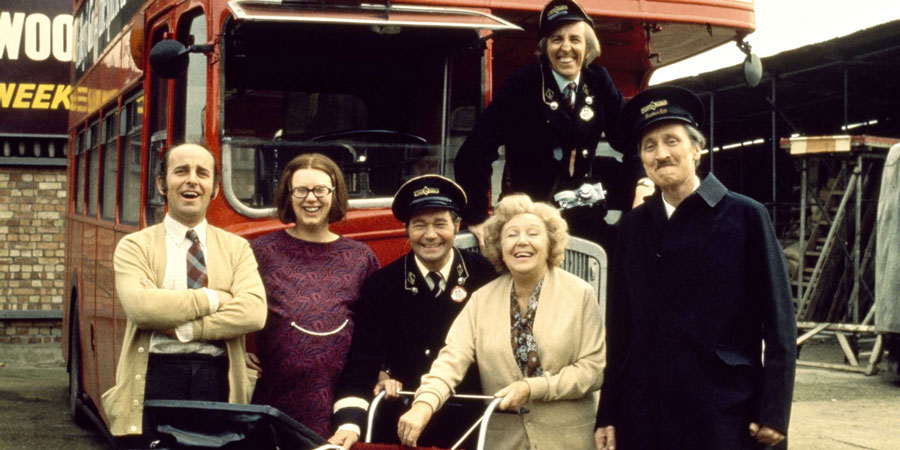 On The Buses. Image shows from L to R: Arthur Rudge (Michael Robbins), Olive (Anna Karen), Stan Butler (Reg Varney), Mum (Doris Hare), Jack Harper (Bob Grant), Inspector Blake (Stephen Lewis). On The Buses. Image shows from L to R: Arthur Rudge (Michael Robbins), Olive (Anna Karen), Stan Butler (Reg Varney), Mum (Doris Hare), Jack Harper (Bob Grant), Inspector Blake (Stephen Lewis).