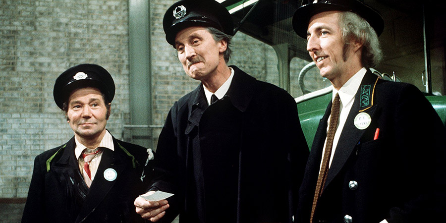 On The Buses. Image shows from L to R: Stan Butler (Reg Varney), Inspector Blake (Stephen Lewis), Jack Harper (Bob Grant). Copyright: London Weekend Television. On The Buses. Image shows from L to R: Stan Butler (Reg Varney), Inspector Blake (Stephen Lewis), Jack Harper (Bob Grant). Copyright: London Weekend Television.