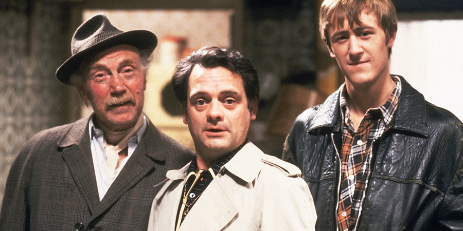 Only Fools And Horses. Image shows from L to R: Grandad (Lennard Pearce), Del (David Jason), Rodney (Nicholas Lyndhurst). Copyright: BBC. Only Fools And Horses. Image shows from L to R: Grandad (Lennard Pearce), Del (David Jason), Rodney (Nicholas Lyndhurst). Copyright: BBC.