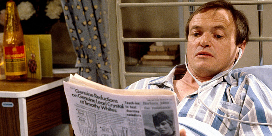 Only When I Laugh. Roy Figgis (James Bolam). Copyright: Yorkshire Television. Only When I Laugh. Roy Figgis (James Bolam). Copyright: Yorkshire Television.
