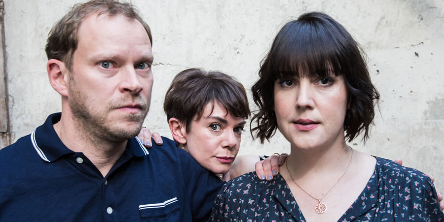 Our Ex-Wife. Image shows from L to R: Jack (Robert Webb), Hillary (Victoria Hamilton), Sara (Melanie Lynskey). Copyright: BBC. Our Ex-Wife. Image shows from L to R: Jack (Robert Webb), Hillary (Victoria Hamilton), Sara (Melanie Lynskey). Copyright: BBC.
