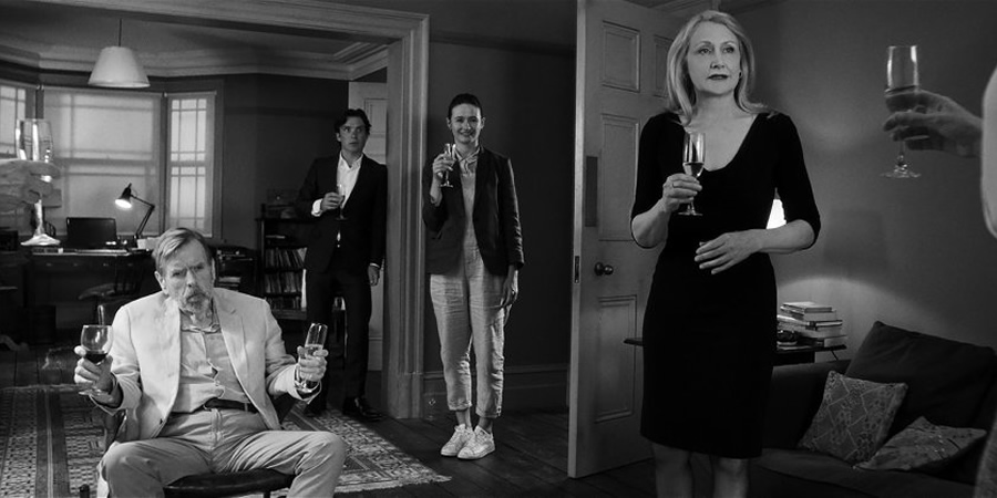 The Party. Image shows from L to R: Bill (Timothy Spall), Tom (Cillian Murphy), Jinny (Emily Mortimer), April (Patricia Clarkson). The Party. Image shows from L to R: Bill (Timothy Spall), Tom (Cillian Murphy), Jinny (Emily Mortimer), April (Patricia Clarkson).