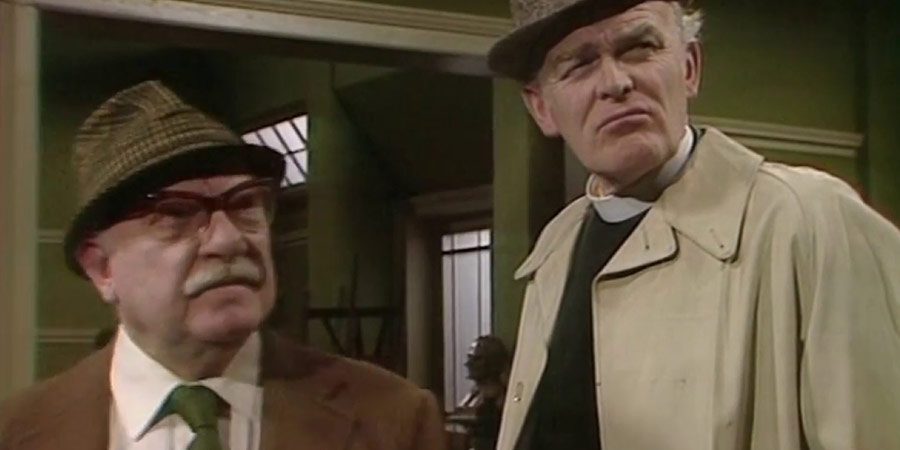 Potter. Image shows from L to R: Redvers Potter (Arthur Lowe), The Vicar (John Barron). Copyright: BBC. Potter. Image shows from L to R: Redvers Potter (Arthur Lowe), The Vicar (John Barron). Copyright: BBC.
