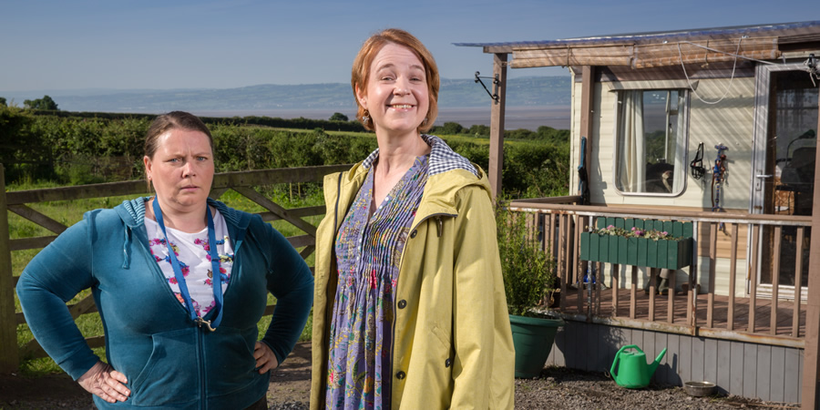 Puppy Love. Image shows from L to R: Nana V (Joanna Scanlan), Naomi (Vicki Pepperdine). Copyright: BBC / Woof Productions. Puppy Love. Image shows from L to R: Nana V (Joanna Scanlan), Naomi (Vicki Pepperdine). Copyright: BBC / Woof Productions.