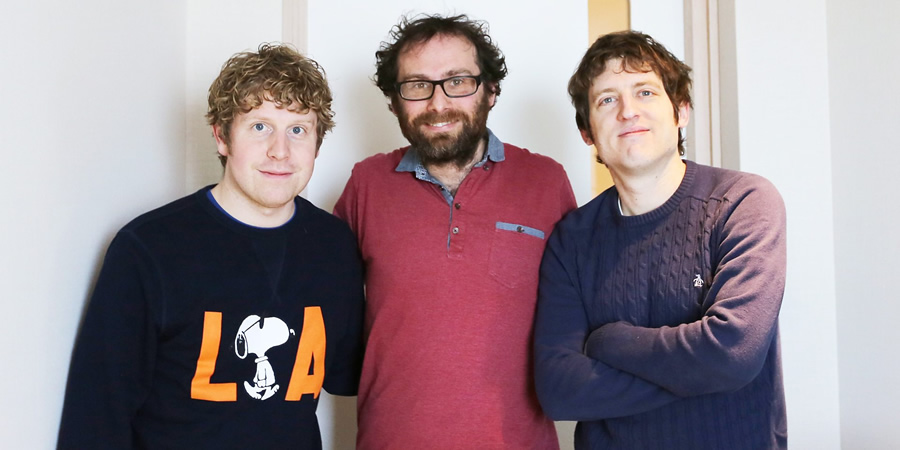 Radio 4 At The Machynlleth Comedy Festival With Elis James. Image shows from L to R: Josh Widdicombe, Henry Widdicombe, Elis James. Copyright: Little Wander. Radio 4 At The Machynlleth Comedy Festival With Elis James. Image shows from L to R: Josh Widdicombe, Henry Widdicombe, Elis James. Copyright: Little Wander.