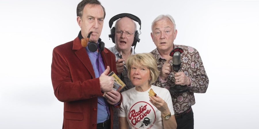 Radio Active. Image shows from L to R: Angus Deayton, Philip Pope, Helen Atkinson-Wood, Michael Fenton Stevens. Radio Active. Image shows from L to R: Angus Deayton, Philip Pope, Helen Atkinson-Wood, Michael Fenton Stevens.