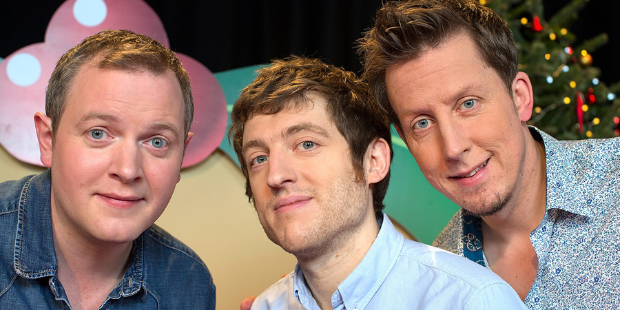 The Really Welsh Quiz. Image shows from L to R: Miles Jupp, Elis James, Chris Corcoran. Copyright: Small and Clever. The Really Welsh Quiz. Image shows from L to R: Miles Jupp, Elis James, Chris Corcoran. Copyright: Small and Clever.