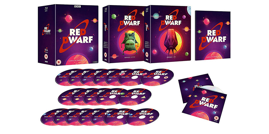 Red Dwarf - Complete Series I - VIII Blu-ray box set. Copyright: BBC. Red Dwarf - Complete Series I - VIII Blu-ray box set. Copyright: BBC.