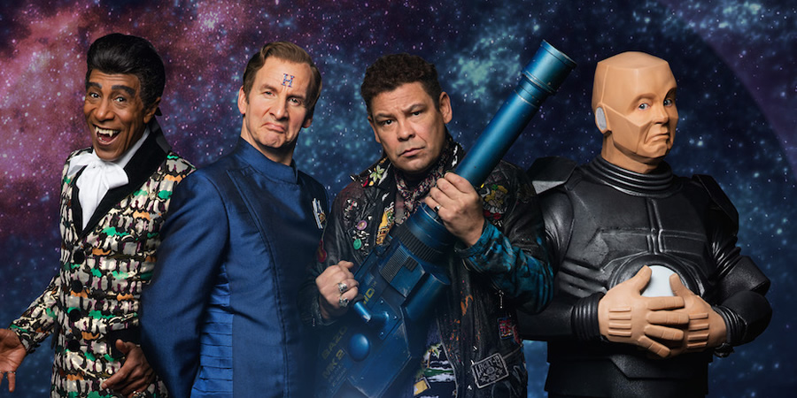 Red Dwarf. Image shows from L to R: Cat (Danny John-Jules), Rimmer (Chris Barrie), Lister (Craig Charles), Kryten (Robert Llewellyn). Red Dwarf. Image shows from L to R: Cat (Danny John-Jules), Rimmer (Chris Barrie), Lister (Craig Charles), Kryten (Robert Llewellyn).