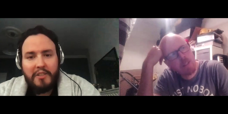 Rich Keeble Zoom Chats. Image shows from L to R: Sam (Sam LeGassick), Rich (Rich Keeble). Rich Keeble Zoom Chats. Image shows from L to R: Sam (Sam LeGassick), Rich (Rich Keeble).
