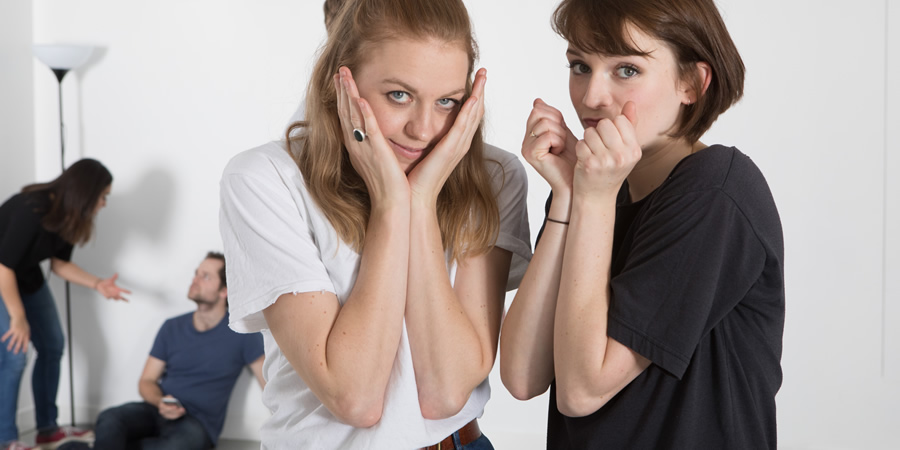 Ricky Whittington rehearsals. Image shows from L to R: Ellie White, Charlotte Ritchie. Copyright: Claire Haigh. Ricky Whittington rehearsals. Image shows from L to R: Ellie White, Charlotte Ritchie. Copyright: Claire Haigh.