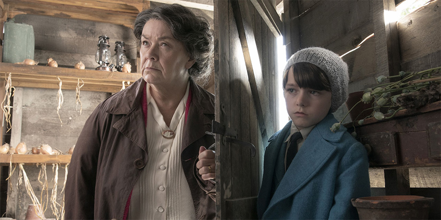 Roald & Beatrix: The Tail Of The Curious Mouse. Image shows from L to R: Beatrix Potter (Dawn French), Roald Dahl (Harry Tayler). Copyright: Hartswood Films Ltd. Roald & Beatrix: The Tail Of The Curious Mouse. Image shows from L to R: Beatrix Potter (Dawn French), Roald Dahl (Harry Tayler). Copyright: Hartswood Films Ltd.
