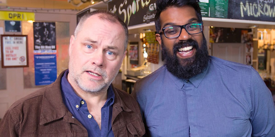 Romesh: Talking To Comedians. Image shows from L to R: Jack Dee, Romesh Ranganathan. Romesh: Talking To Comedians. Image shows from L to R: Jack Dee, Romesh Ranganathan.