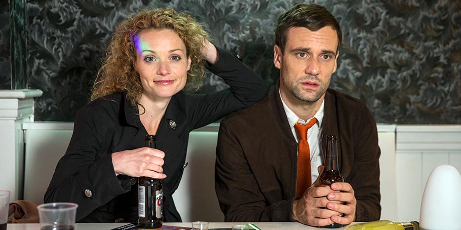 Say My Name. Image shows from L to R: Mary Page (Lisa Brenner), Statton Taylor (Nick Blood). Say My Name. Image shows from L to R: Mary Page (Lisa Brenner), Statton Taylor (Nick Blood).